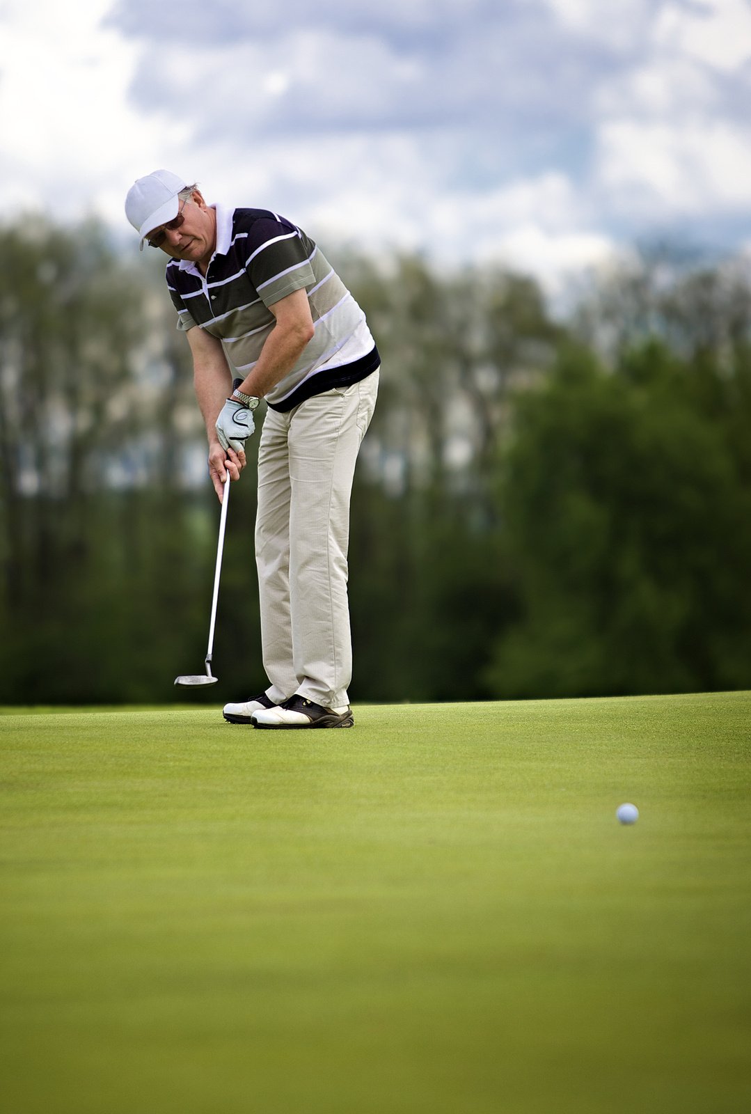 playing golf